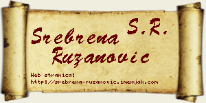 Srebrena Ružanović vizit kartica